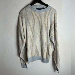 Crossings by Bloomingdale's  Cream and Gray Vintage Sweater